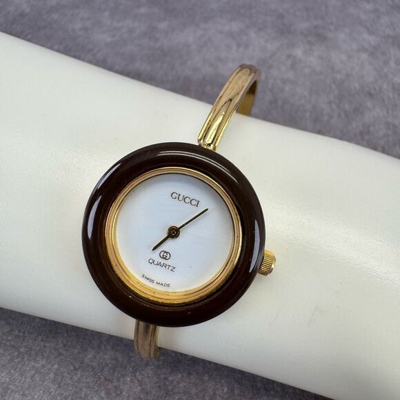 Gucci 1100 L Gold Quartz Watch Interchangeable Bezels Vintage - Picture 11 of 15